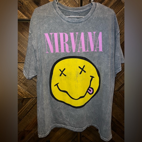 ACID WASH NIRVANA TEE - Picture 1 of 3
